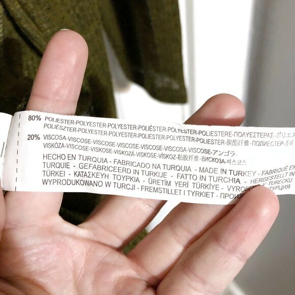 Shana Revolution Shops Green Open Front Cardigan Ribbed Size M Medium - Picture 4 of 7